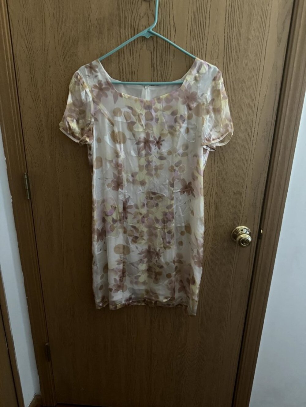Women's Floral Print Square Neck Chiffon Dress US Size S